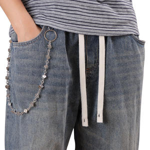 Punk Style Metal <b>Dice</b> Waist Chain Zinc Alloy Geometric Hollow Design Casual Fashion Body Chain For <b>Men</b> And Women - Product Image 2