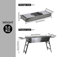 Mini barbecue moderne en acier inoxydable de qualité supérieure avec boîte de rangement portable étanche pour pique-nique en plein air, voyage, camping