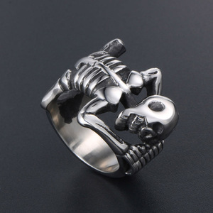 Skeleton Skull <b>Ring</b> <b>Titanium</b> Steel Men's Fashion Jewelry Gift SA511 - Product Image 2