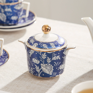 Juego de café 15 con patrón de flores de lujo europeo azul popular para el té de la tarde - Product Image 4