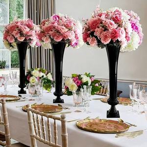 Décoration <span class=keywords><strong>de</strong></span> mariage, grand vase en métal <span class=keywords><strong>blanc</strong></span> <span class=keywords><strong>argent</strong></span>é, grand vase à fleurs en forme <span class=keywords><strong>de</strong></span> trompette doré <span class=keywords><strong>et</strong></span> noir, support <span class=keywords><strong>de</strong></span> vase, <span class=keywords><strong>centre</strong></span> <span class=keywords><strong>de</strong></span> <span class=keywords><strong>table</strong></span> - Product Image 1