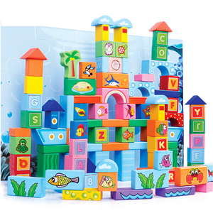 Children Wooden 100 Pieces DIY Stacking Building Block Sets Kit Baby Montessori Educational Toys for Toddler Kids Boys Girls - Product Image 3