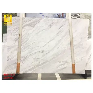 Natural Stone Polished White Kitchen Countertop Import Greece Volakas Slab Marble Floor Tiles