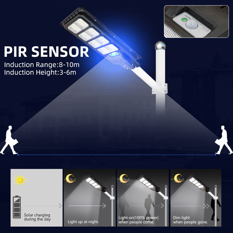 Aluminum All In One Solar Street Light 300W With Remote Control - Solar Street Light - 7