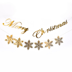 Décorations de Noël : Guirlandes en papier à coudre, flocons de neige, lettres de Noël, drapeaux de Noël, décoration de fête, aménagement de scène, 6 pièces - Product Image 4