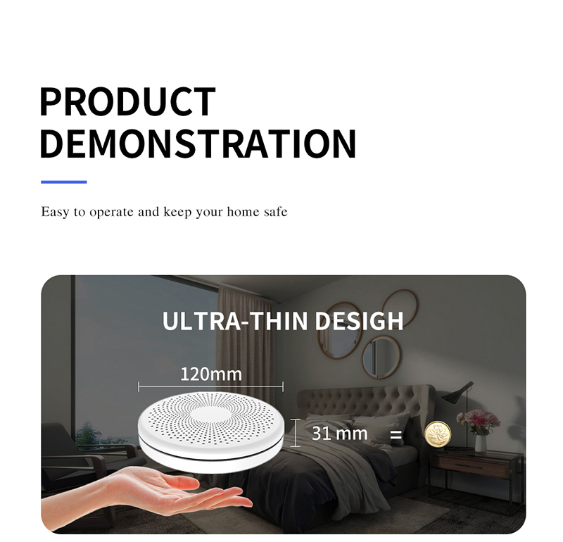 Tuya WiFi Smart CO and Smoke Alarm Detector 2 in 1 Combination alarm sound 85dB Wifi Smoke and Carbon Monoxide Alarm Detector