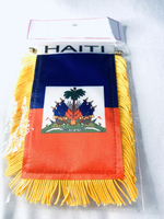 Mini Drapeau 4\" X 6\" Motif Haïtien pour l'Automobile, l'Éducation, l'Assurance, les Agences de Voyage et l'Agriculture – Impression Numérique
