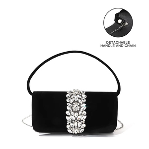 Bolso de Mano de Diseño Bell, de Alta Gama, de Terciopelo Cuadrado, con Brillantes y Diamantes de Imitación, Elegante, para Damas, para Bodas y Banquetes, Personalizado, de Lujo - Product Image 2