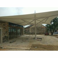 Vente chaude 10X10m Outdoor Hotel Resort Pvc Loisirs Toile Ronde Membrane Structure Parasol Auvent Tente