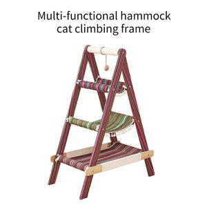Shui Mu Sheng Arbre à chat multifonctionnel de type échelle avec <span class=keywords><strong>maison</strong></span> pour chat intégrée en corde de sisal et arbre à chat, Vente directe usine - Product Image 5