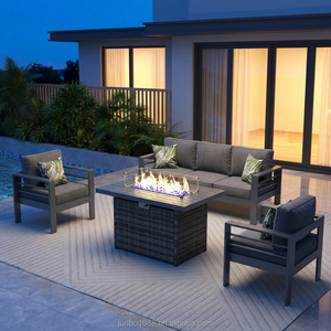 Ensemble <span class=keywords><strong>de</strong></span> canapés d'extérieur <span class=keywords><strong>de</strong></span> style industriel, mobilier <span class=keywords><strong>de</strong></span> <span class=keywords><strong>jardin</strong></span> <span class=keywords><strong>en</strong></span> métal avec table brasero <span class=keywords><strong>en</strong></span> <span class=keywords><strong>osier</strong></span>, ensemble <span class=keywords><strong>de</strong></span> <span class=keywords><strong>salon</strong></span> <span class=keywords><strong>de</strong></span> patio résistant aux intempéries pour villa - Product Image 6