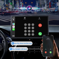 Pantalla táctil IPS portátil de 9 pulgadas Carplay Android Pantalla automática GPS Monitor de coche con parte delantera trasera 4K + 1080P 5G WiFi Control de voz