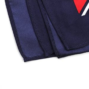 चीन थोक लक्जरी 90 सेमी लाल सफेद धारीदार ब्लॉक महिलाओं बैग कस्टम प्रिंटिंग 90x90 बड़े वर्ग रेशम पट्टी स्कार्फ - Product Image 3