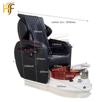 Fauteuil de pédicure européen en fibre de verre, fauteuil inclinable de spa pour pédicure, fauteuil de spa pour technicien en ongles, bain de pieds, fauteuils sans plomberie pour salon de manucure
