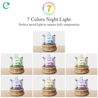 Diffuseur d'huiles essentielles OEM 80 ml avec petit réservoir en verre, base en bois naturel, diffuseur d'arômes à ultrasons à brume froide pour la maison et le bureau