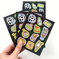 Vinilo a prueba de agua Kiss Cut Sticker Korean Cute Kawaii Glitter Stickers Sheet Impresión personalizada