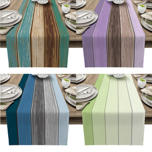 Runner da Tavola Moderno a Righe in Lino per Tavoli in <span class=keywords><strong>Legno</strong></span>, Tovaglia Decorativa Termoisolante Antiscivolo Stampata - Product Image 1