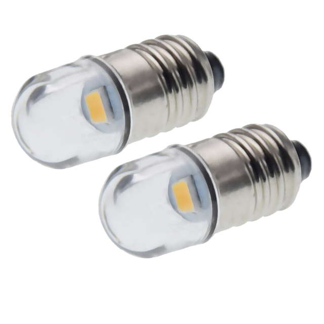 BA9S Base Led Bulb E10 PC Screw LED Bulb 2835 SMD 1W DC 3V/6V/12V Flashlight Replacement Bulb for Torches 360 Beam Angle Glass