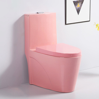 Commode allongée en céramique de couleur bleu ciel siphonique chasse d'eau une pièce Wc cuvette de toilette