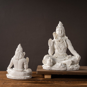 En Stock, escultura blanca de <span class=keywords><strong>Lord</strong></span> Shiva, artesanías de resina 3D, estatua de Dios hindú para la decoración de la habitación del hogar, figurita de hinduismo asiático - Product Image 2