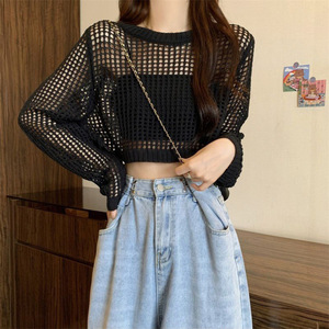 Cárdigan de Verano para Mujer, Ligero, Transpirable, de Manga Larga, Cuello Redondo, en Spandex/Algodón, Estilo Casual - Product Image 3