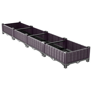 Jardinera rectangular moderna con ruedas de plástico para verduras, flores y plantas de balcón, accesorio de jardinería, venta directa de fábrica, ¡precio mejorado! - Product Image 6