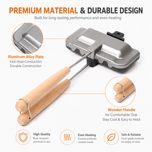 Poêle à sandwich double face pliable, directement de l'usine, pour grillades, frites, pain, toasts, petit-déjeuner, crêpes, ustensiles de cuisine - Product Image 3