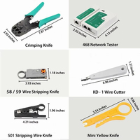 11 pièces combinaison boîte à outils réseau câble pince ensemble testeur réseau RJ45 pince à sertir coupe-câble dénudeur outils de test pour FTTH