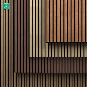 TianGe hollanda çevre dostu doğal meşe ahşap kaplama çıta akustik duvar paneli balo salonu