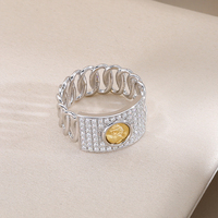 Vente en gros, Meilleure vente : Bague de doigt rétro classique tibétaine ethnique tressée, entièrement sertie de diamants, pour femme, avec lion rugissant sculpté, de luxe