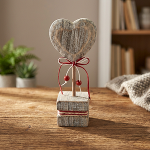 Adorno Decorativo de Corazón de Madera para Mesa de Salón, Decoración Rústica de Estilo Campestre, Corazón de Madera Romántico, Regalo de Decoración para el Hogar - Product Image 3