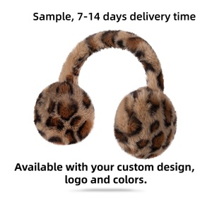 <span class=keywords><strong>Cache</strong></span>-oreilles d'hiver pour femmes élégants et mignons à imprimé léopard doux en fausse <span class=keywords><strong>fourrure</strong></span> avec doublure en peluche confortable - Product Image 3