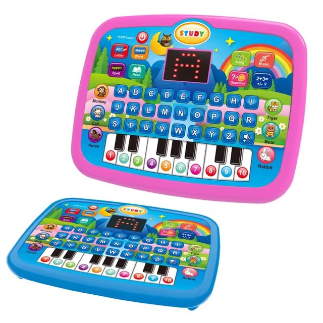Kids Educational Electronic Toys Musical Computer Learning Laptop Toy with LED Screen English Tablet Learning Machine