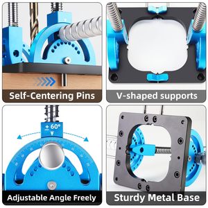 Accessoires pour outils électriques portables Goupilles à centrage automatique Guide de perçage Angle réglable <span class=keywords><strong>0</strong></span> ° 60 ° <span class=keywords><strong>1</strong></span>/16-<span class=keywords><strong>1</strong></span>/<span class=keywords><strong>2</strong></span> \ "Gamme de serrage du mandrin Multi - Product Image 5