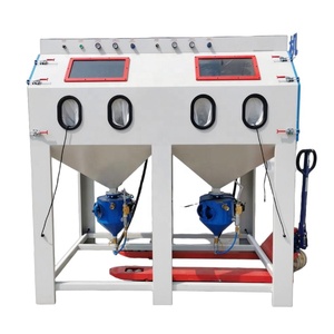 Big ETRUST Manual Double Station High Sandblaster Cabinet With 2 Guns Motor High Cleaner for Long Parts - Product Image 2