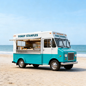 Carrito de Comida Móvil Eléctrico de 4 Ruedas Montado en Camión, Helados, Desayuno, Comida Rápida, Brochetas Fritas, Barbacoa, Negocio de Venta Ambulante para Mercados Nocturnos - Product Image 2