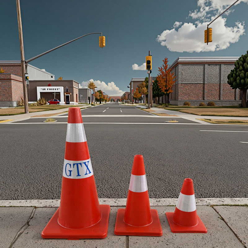 45cm Reflective Plastic Traffic Cones Flexible