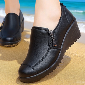 Chaussures en microfibre pour femmes, talon compensé, plateforme imperméable, toutes saisons - Product Image 3