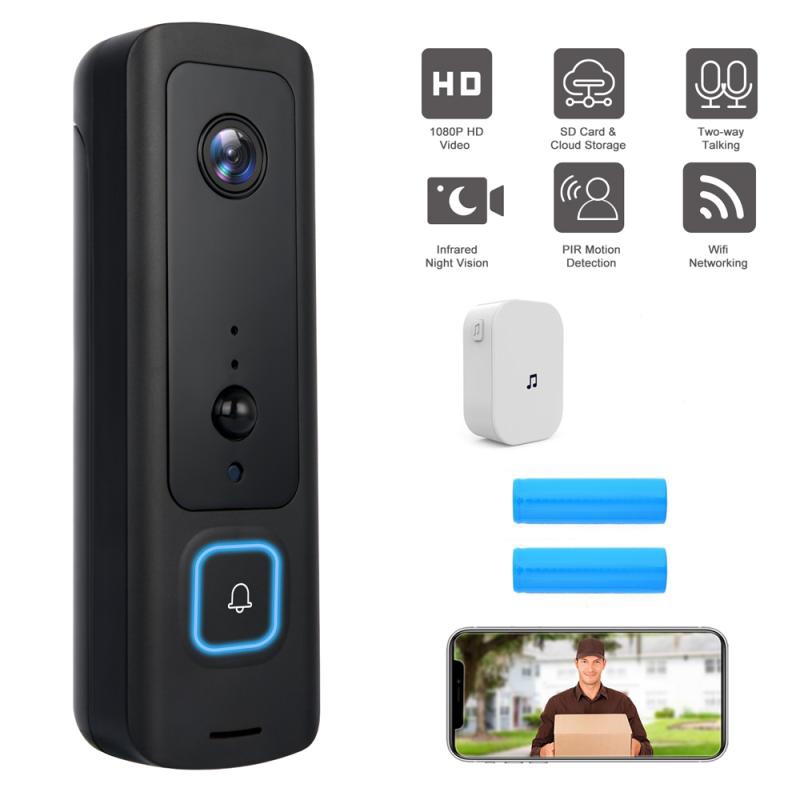 Дверной звонок M21 с мониторингом в режиме реального времени, двухсторонний разговор, HD 1080P, Wi-Fi, беспроводной смарт-Видеозвонок для двери с ночным видением, облако