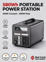 OEM 600W 800W Stasiun Daya Portabel 580Wh Generator Tenaga Surya Gelombang Sinus Murni untuk Berkemah, Luar Ruangan, Cadangan Rumah, Darurat