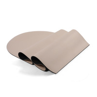 Tapete de Yoga Profesional Antideslizante de 4.5mm con Agarre Cómodo, para Gimnasio en Casa, Pilates, Diseño Arqueado Ovalado, de PU y Caucho Natural, con Logotipo Personalizado