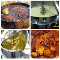 Cuisinière commerciale pour soupes épaisses, grande capacité, pour extérieur, ensemble de sauces, 50-1000 litres, pot de cuisson et de mélange industriel automatique de petite taille