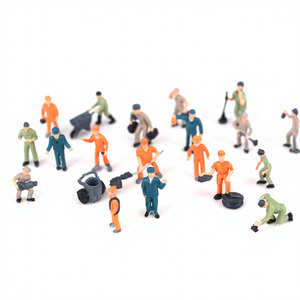 Figurines de travailleurs ferroviaires <span class=keywords><strong>miniatures</strong></span> à l'échelle 1:87, lot de figurines humaines en plastique colorées pour le décor de table de sable ferroviaire - Product Image 3