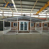 Casa Modular Prefabricada ZYBOX, Villa de Lujo Expandible de 20 pies/40 pies, Contenedor con Techo a Dos Aguas, Porche, Valla, Oficina, Edificio, Apartamento