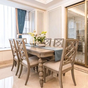 Di alta qualità di <span class=keywords><strong>arte</strong></span> della decorazione di disegno elegante <span class=keywords><strong>quadrato</strong></span> in legno tavoli e sedie set da pranzo di lusso - Product Image 2