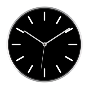 Sleek Black <b>Metal</b> 10 Inch Quartz Hanging Modern Wall <b>Clock</b> with Easy to Read Dial for Urban Office - Product Image 1