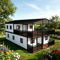 Série Achievement Maison Conteneur en Acier Préfabriquée de 20 pieds Extensible 2 Chambres 1 Salle de Bain Villa avec Matériel de Panneau Sandwich