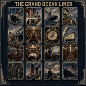 Colección de Tarjetas Metálicas Premium The Grand Ocean Liner para Coleccionistas Profesionales y Amantes del Arte Náutico Vintage - Product Image 2