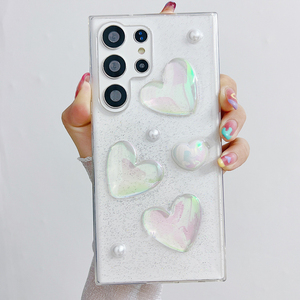 Lindo láser amor corazón perla brillo funda de teléfono para <span class=keywords><strong>Samsung</strong></span> S25 S24 A54 A34 A23 A53 A73 A52S S23 Ultra S22 Plus S21 S20FE Note20 - Product Image 4