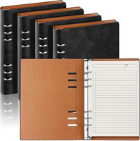 Carnet de planification A5 à 6 anneaux en cuir, rechargeable, personnalisable OEM/ODM, couleur personnalisée, emballage personnalisé, pour bureau professionnel